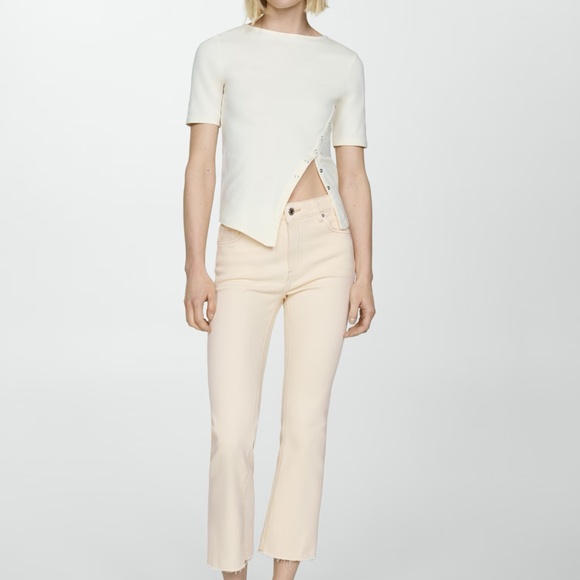 Mango Sienna High Rise Kick Flare Crop - Picture 1 of 5